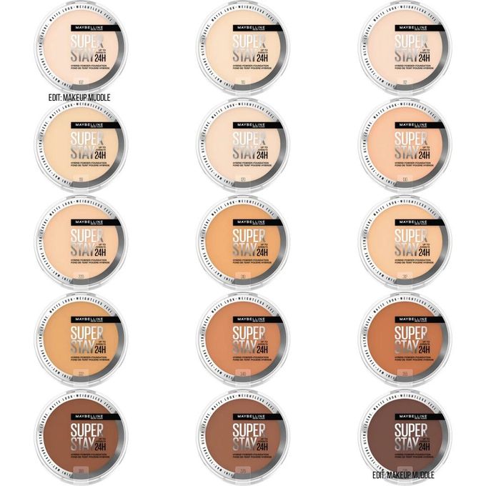 Maybeline Super Stay Up to 24HR Hybrid Powder-Foundation, Medium-to-Full Coverage Makeup, Matte Finish