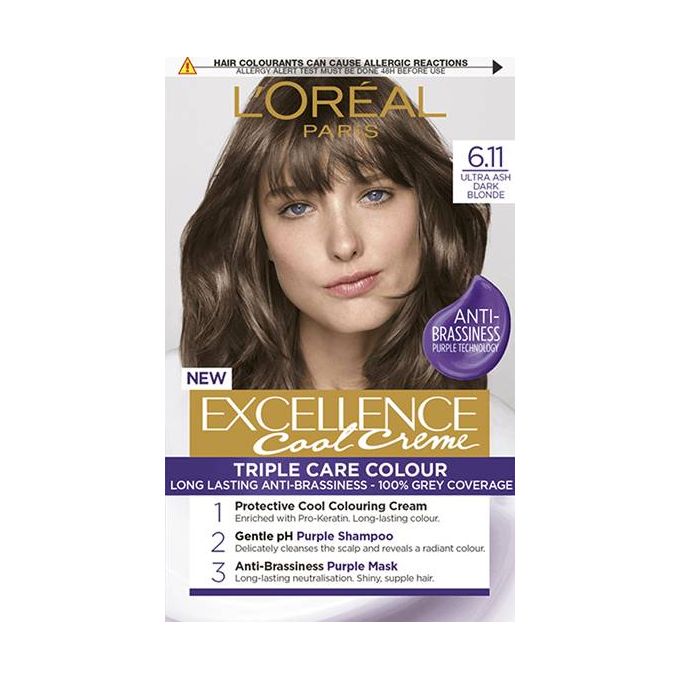 Creme Loreal Paris Excellence Creme hair dye Ultra Ash Dark Blonde 6.11