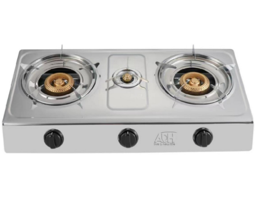 ADH Triple Burner Gas Stove – Silver