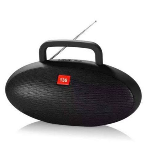 136 Portable Bluetooth Tf Fm Speaker- Black