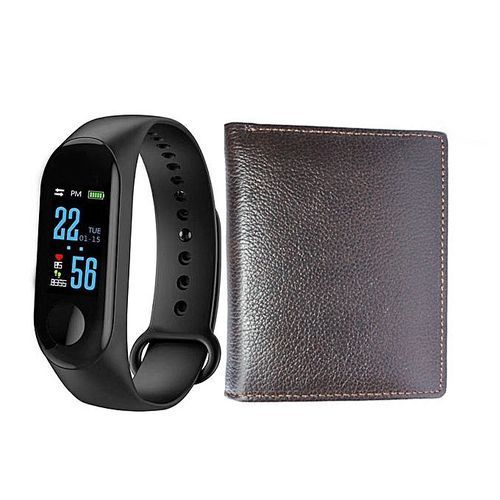 Two Pack of M3 Smart Band and A Wallet - Black