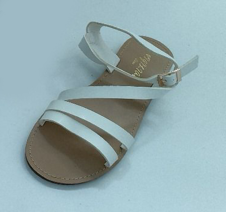 Tipsietoes Minimalist Barefoot Womens Eco-Friendly Premium Leather Sandal - White