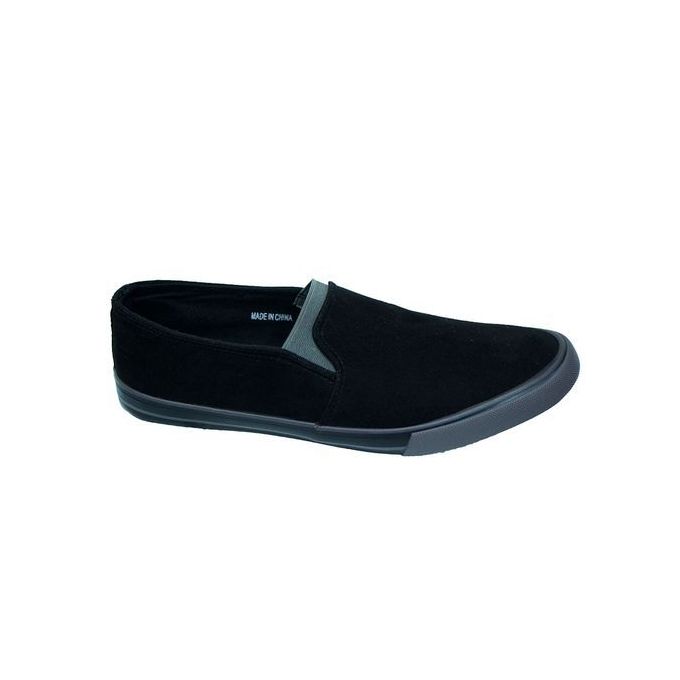 Men's Slip On Plimsolls - Black