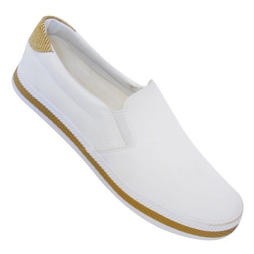 Men's Slip on Plimsolls - White