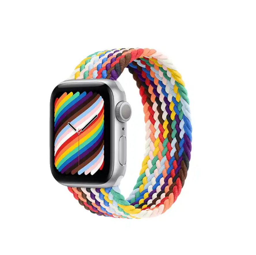 Nylon Woven Band Thread Braided Loop For Apple Watch 41mm 45mm 44mm Stretchy Sports Elastic Band Strap