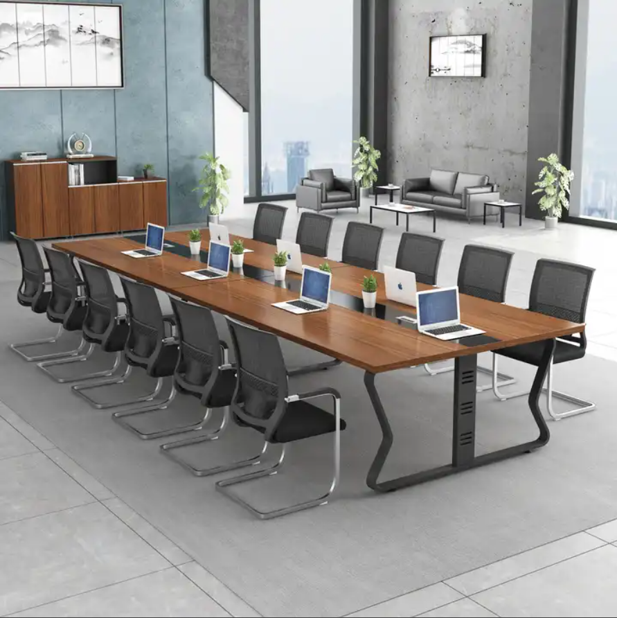 Meeting Room table Multi Person Wooden desktop Metal Legs Conference Table office chairs luxury desk office commercial furniture