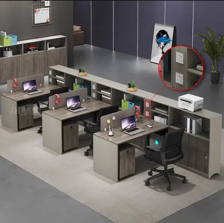 4 People Workstation For Cubicle Office Partition