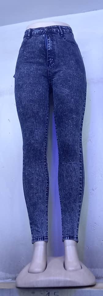 Acid Wash Stretchy High Waist Skinny Jeans - Blue