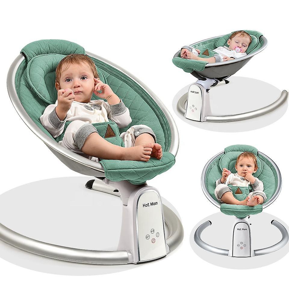 Baby swing/Hot Mom Electric Baby Bouncer with Bluetooth - Green