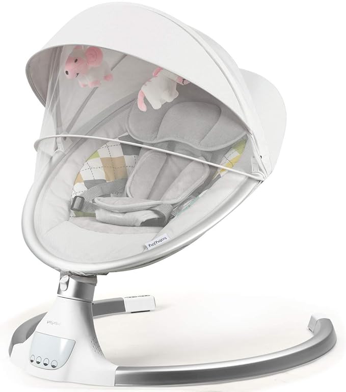 Baby swing/Hot Mom Electric Baby Bouncer with Bluetooth - White