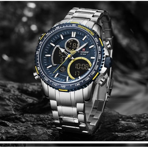 Naviforce Stainless Steel Luxury Watch - Silver