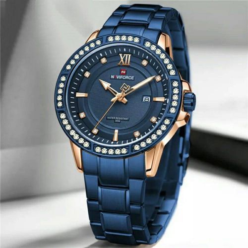 Diamond Designed Analog Mens Watch - Blue