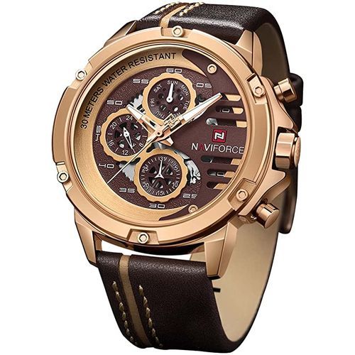 Naviforce Chronograph Dated Analog Mens Watch - Brown