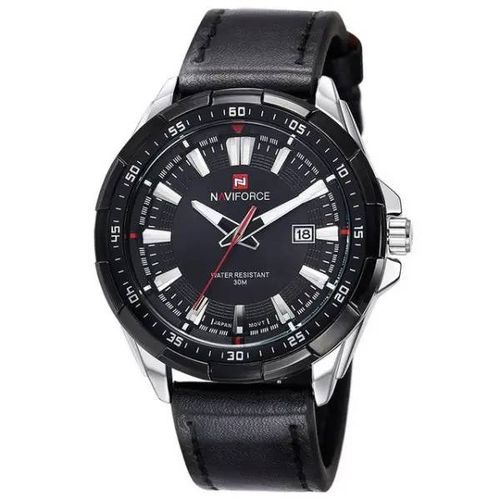 Leather Strapped Analog Mens Watch - Black