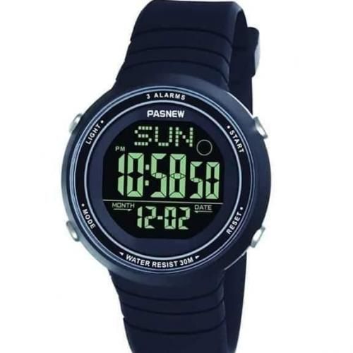 Pasnew Water-resistant Rubber Sports Watch-Black