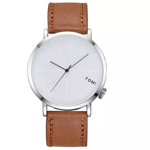 Tomi Leather Straps Unisex Analog Watch - Brown