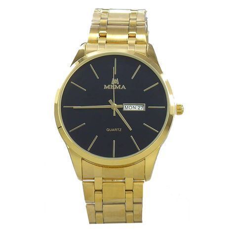 Mema Mens Formal Water Resistant Dated Watch - Gold