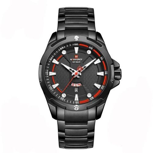 Naviforce Dated Waterproof Chain Watch- Black