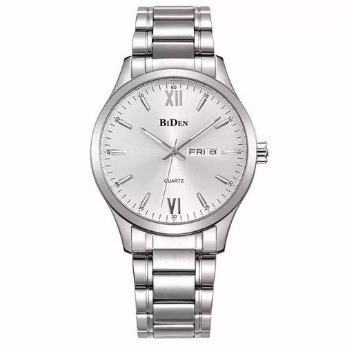 Biden Luxury Stainless Steel Analog Wrist Watch - Silver
