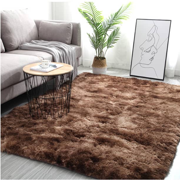Large Fluffy Carpets ( 200cm by 160cm, Brown )