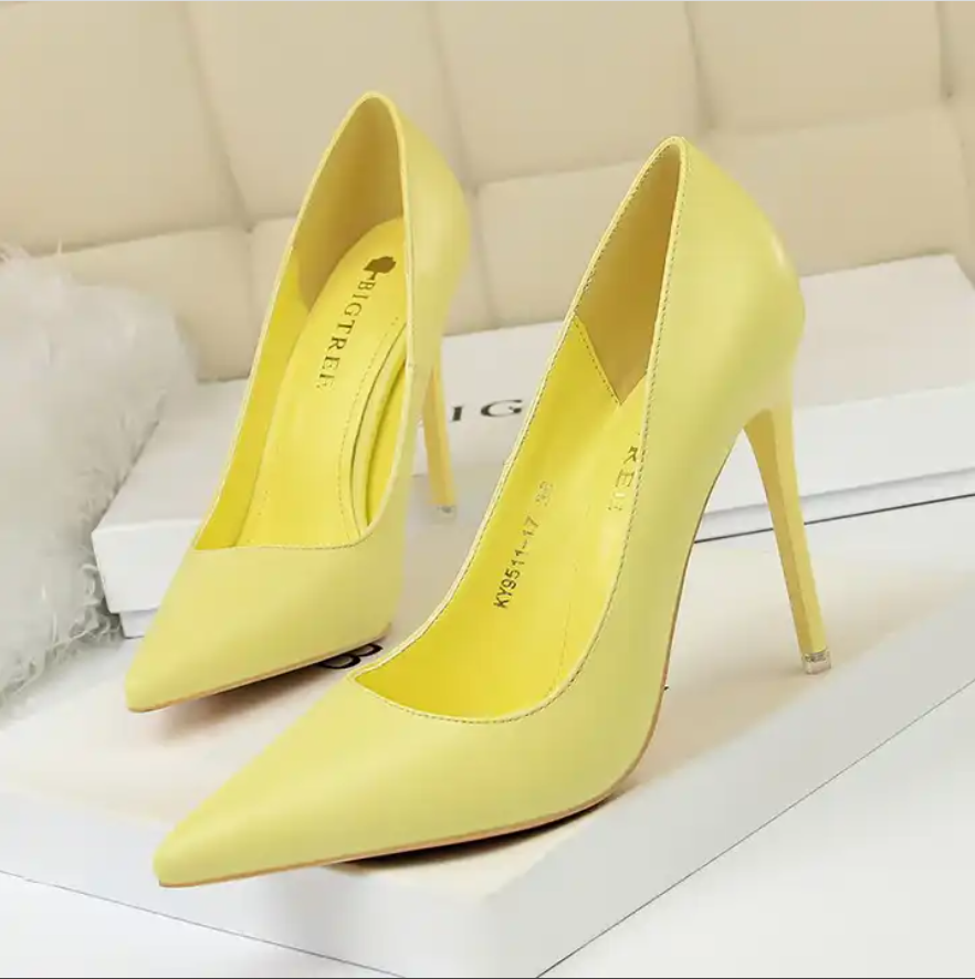 Slim High Heels high Shallow Mouth Pointed Sexy Single Shoes