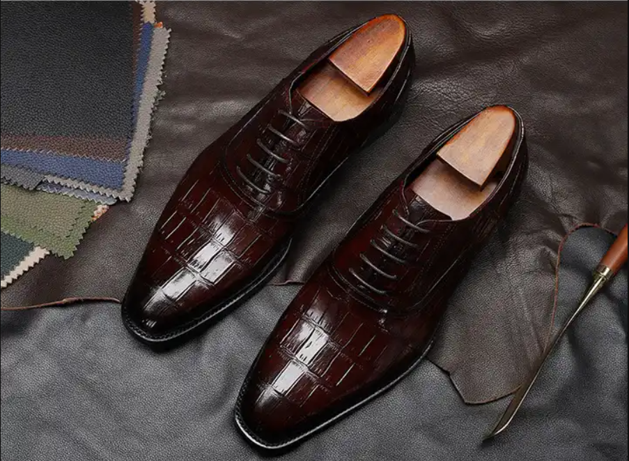 Office Wear Original Genuine Leather Men Shoes ,  Lace-up Sapato Party Formal Luxury Shoes Men