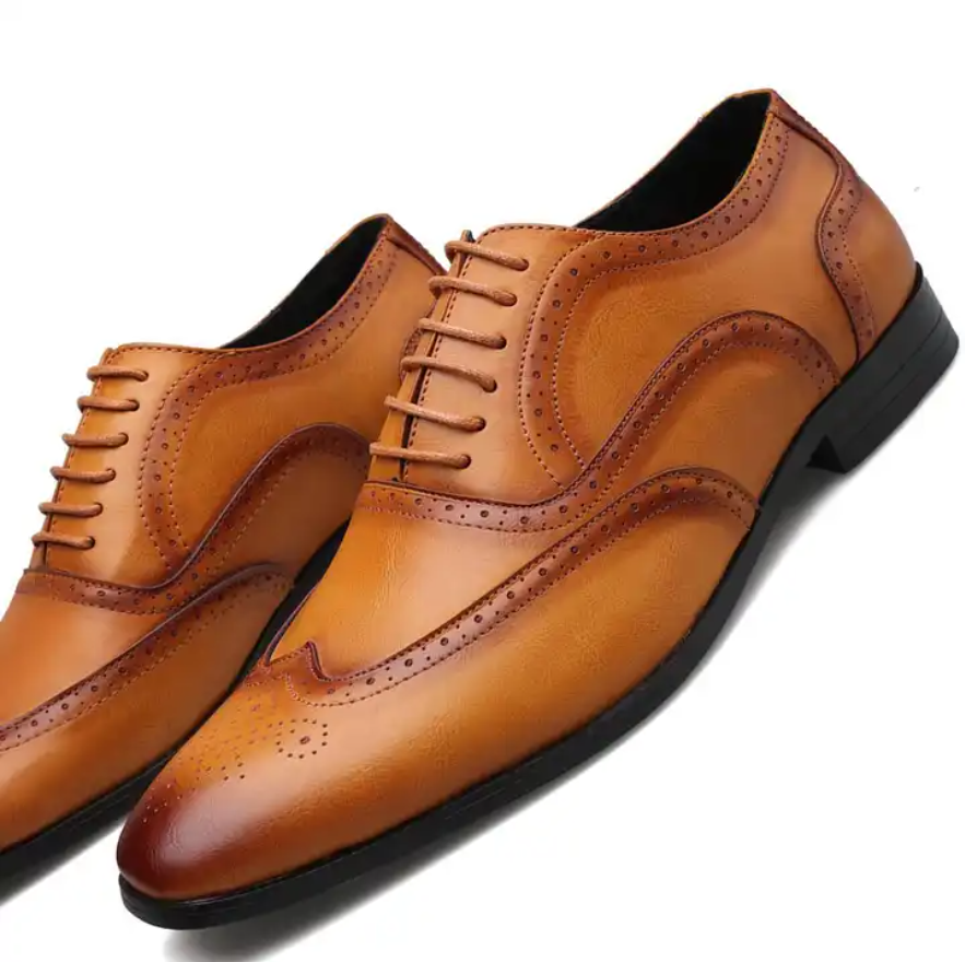 Men PU Leather Dress Oxford Shoes