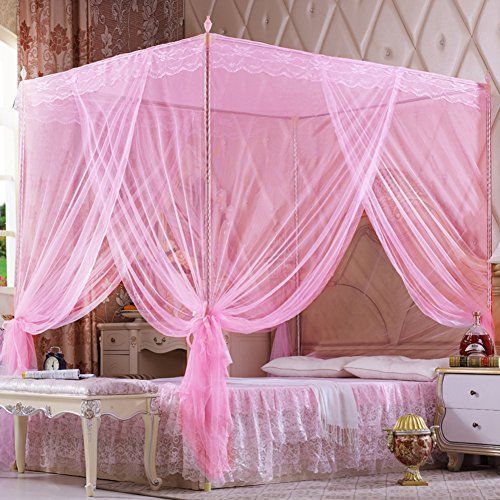 4 Stand / Pole Mosquito Net - Pink