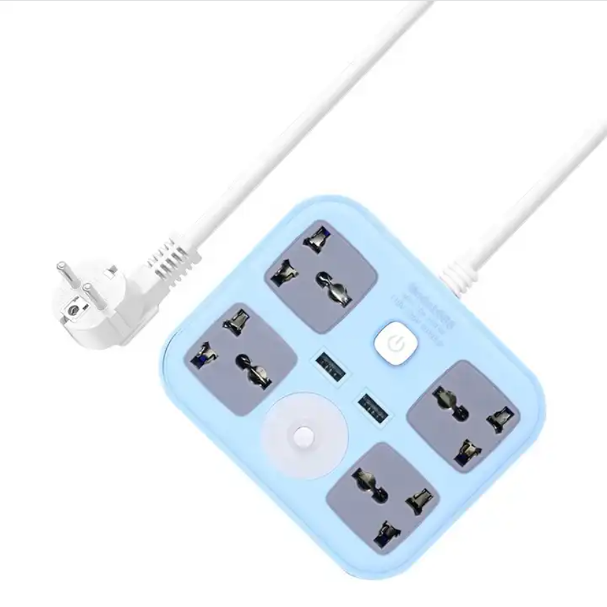 Gelistar Universal Extension Socket 4 Outlets 2 USB Port Power Socket with Switch