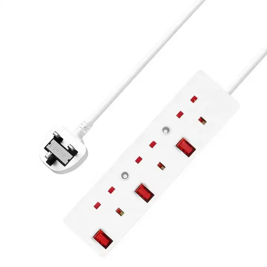 3 Outlet UK Power Strip 13A 250V independence switch British Power Strip