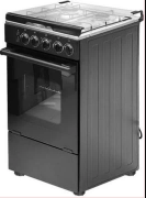 Blueflame Spark Cooker 50*50 3 Gas Burners +1 Electric Hot Plate P5031E-W, Auto Ignition, Electric Oven – Black