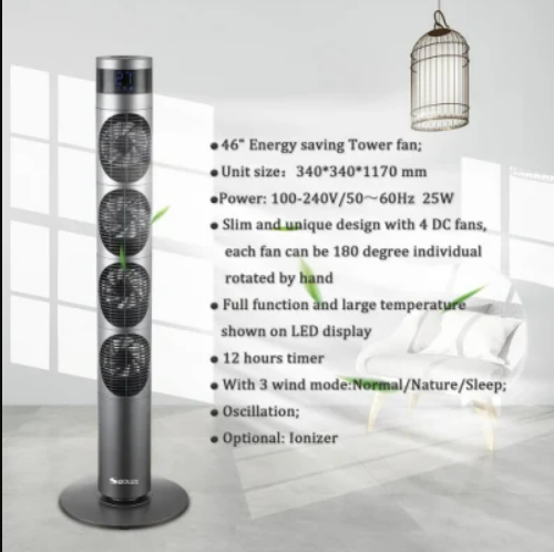 46 Inch Tower Fan Air Cooler Stand Fan