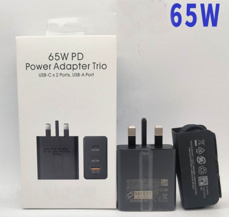 65W PD USB Fast Charger For Samsung S21 22 Fast Charging 65W Dual PD+USB Charge