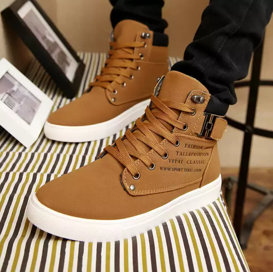 Men Classic Lace-up Vulcanized Flat Shoes