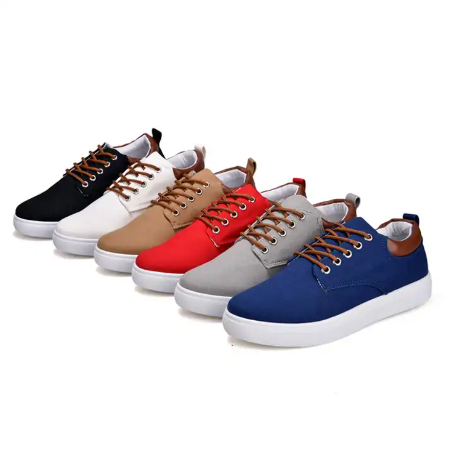 Men Round Toe Flat Sole Casual Canvas Shoes