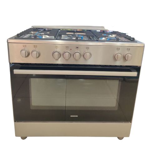 KENWOOD GCE90/90/60CMS Silver 5 Gas burners + CastIron Pan support Wide Electric Oven Dual Rotasserie