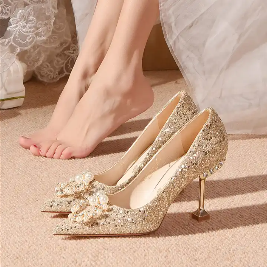 Woman Crystal Bride Wedding Shoes