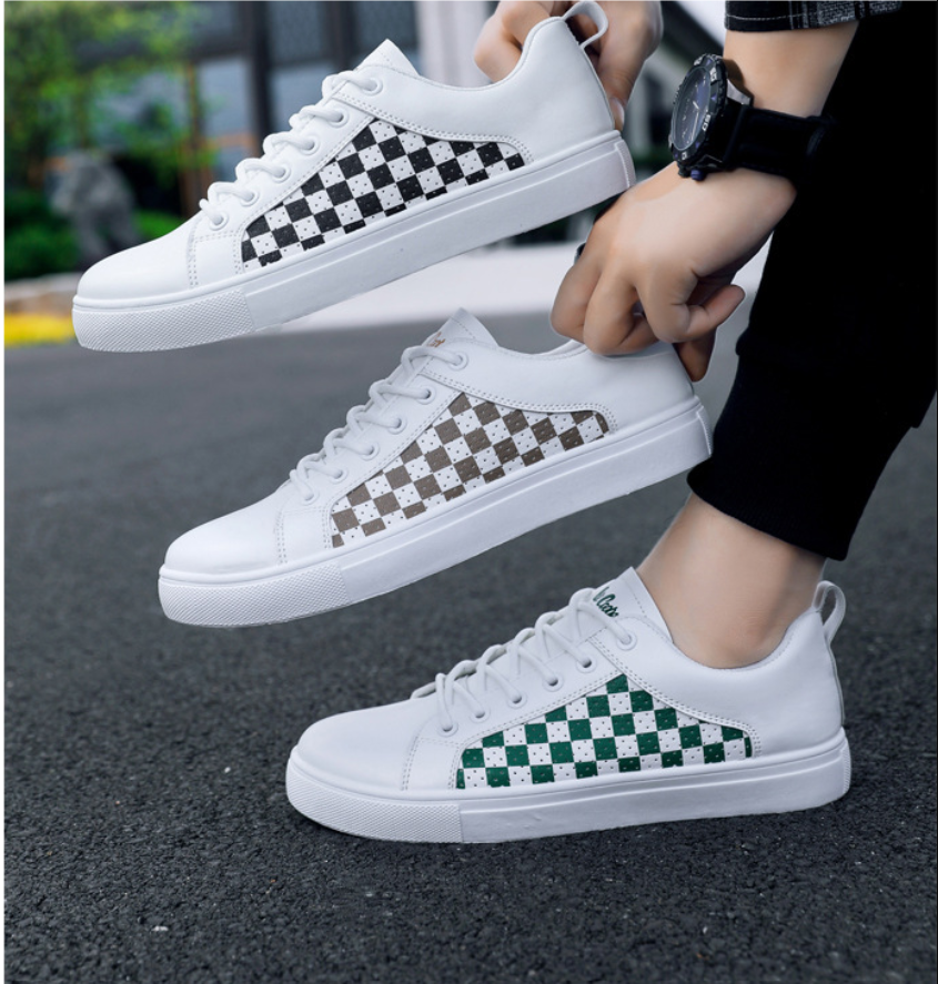 Men PU White Trendy Casual Shoes