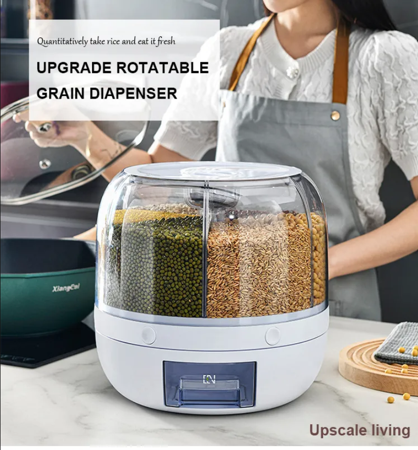 Dry Rotatable Food Dispenser Grain Container
