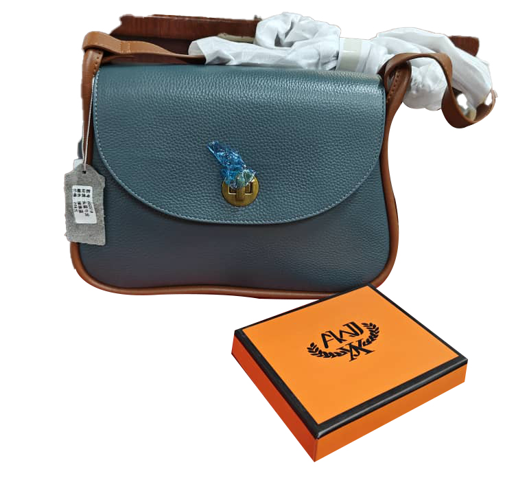 Ladies Stylish Hand Bag -  Blue/Brown