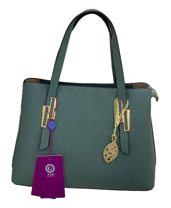 Ladies Leather Hand Bag - Turquoise Green