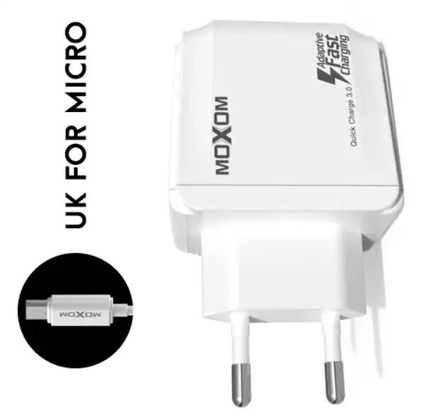 One USB Home Charger MOXOM Original Fast USB Charger With Cable QC Quick Charger 3.0