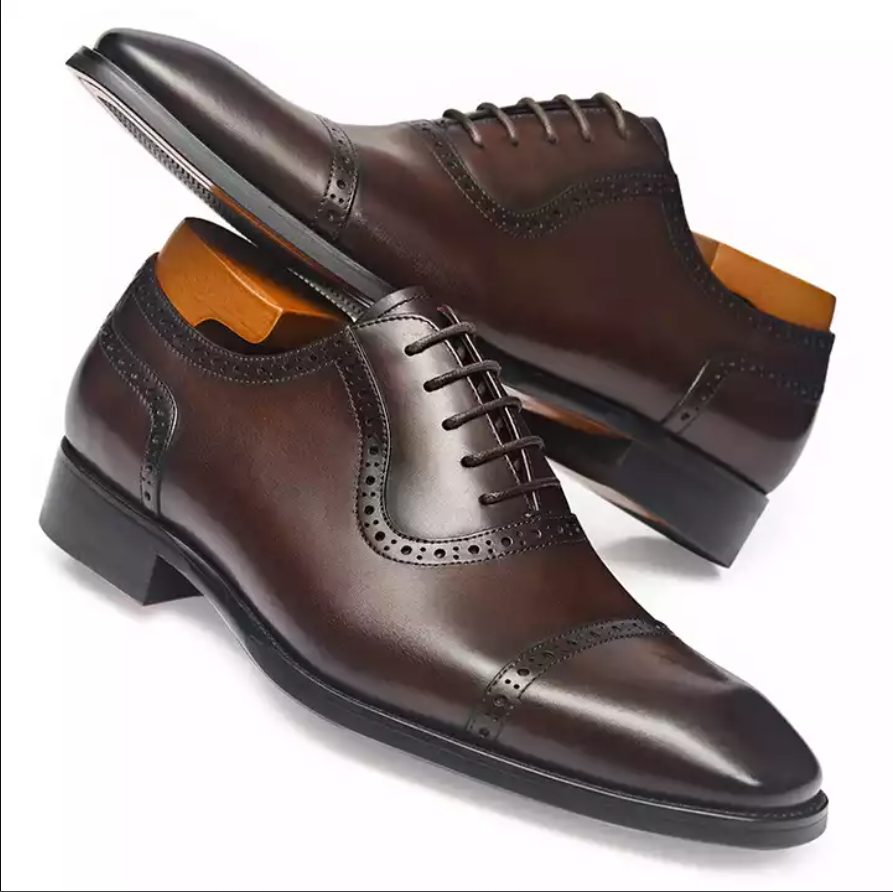 Men Lace-up Official Genuine Leather Dress Shoes