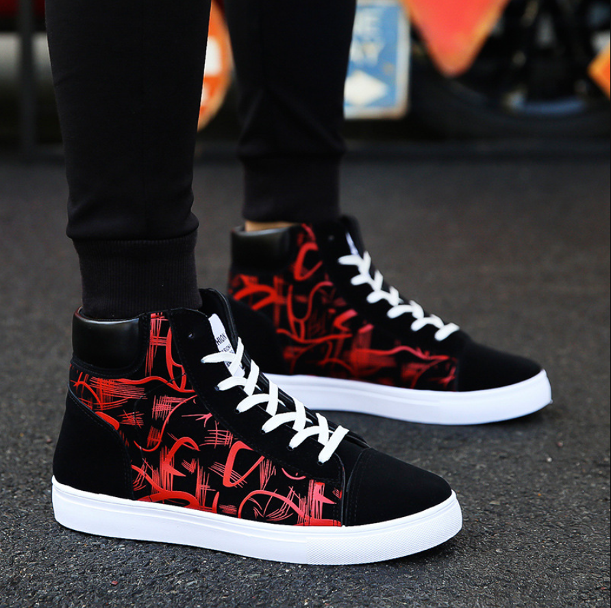 Printed High-Top Men Casual Shoes