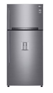 LG Fridge 438 Litres, Double Door, Platinum Silver color, With Water Dispenser Made in Indonesia