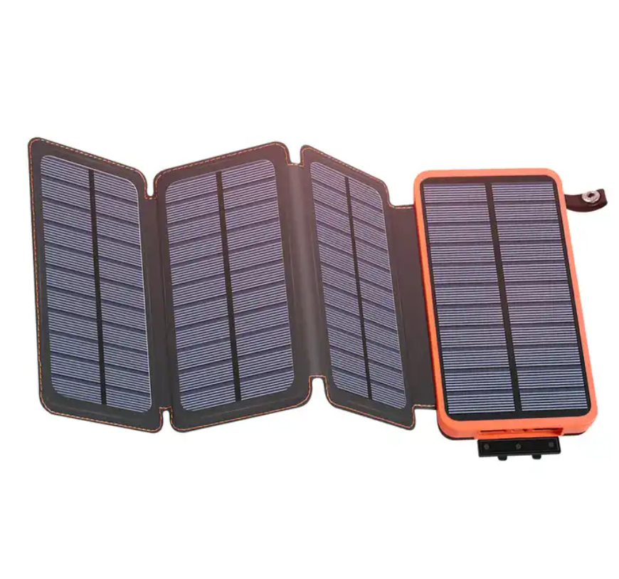 Solar Power Bank Solar Charger 2 Ports Power Bank 25000mah Led Light Portable Charger Power bank With Compass For mobile phone