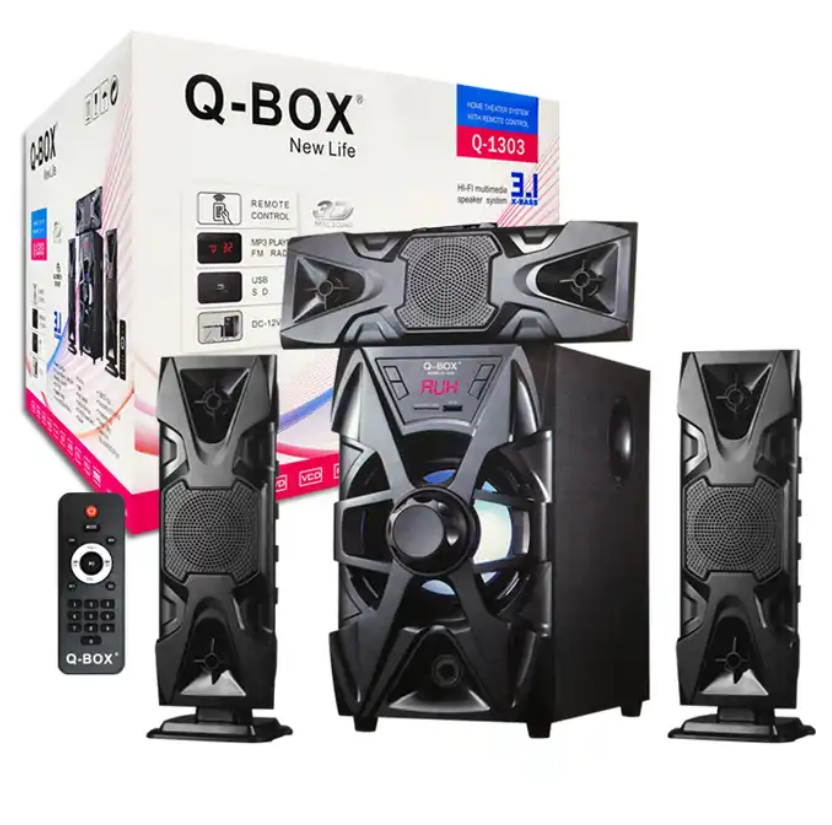 Q-BOX Q-1303 Hi-fi DVD Music Subwoofer Home Theatre System With 100W