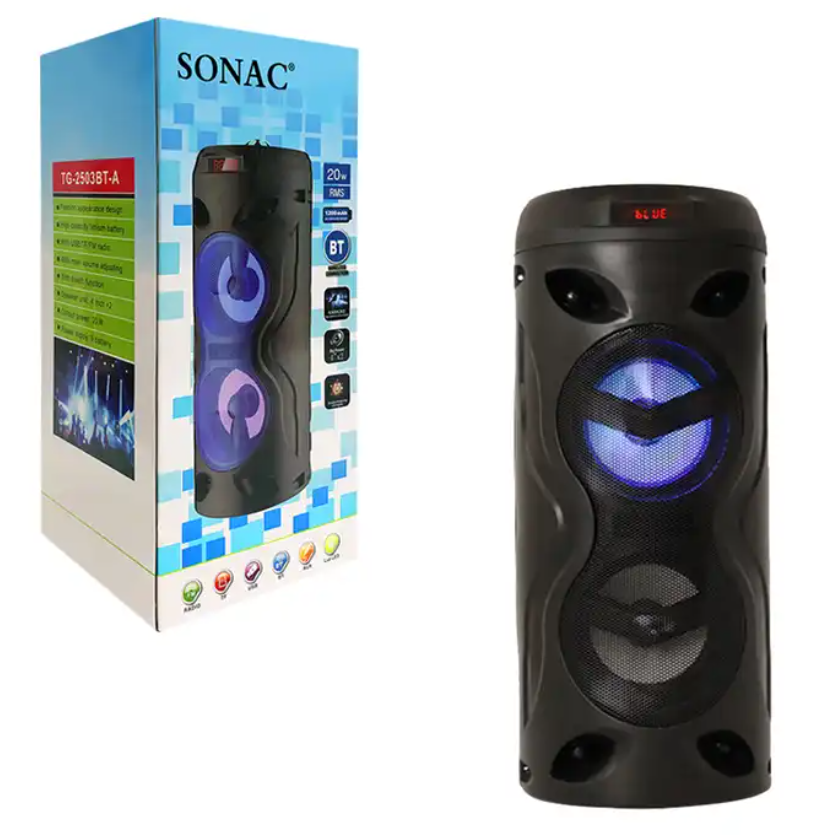 SONAC TG-2503BT-A Lithium Battery 15W 1200mAh Radio Wireless Rechargeable Portable Speaker