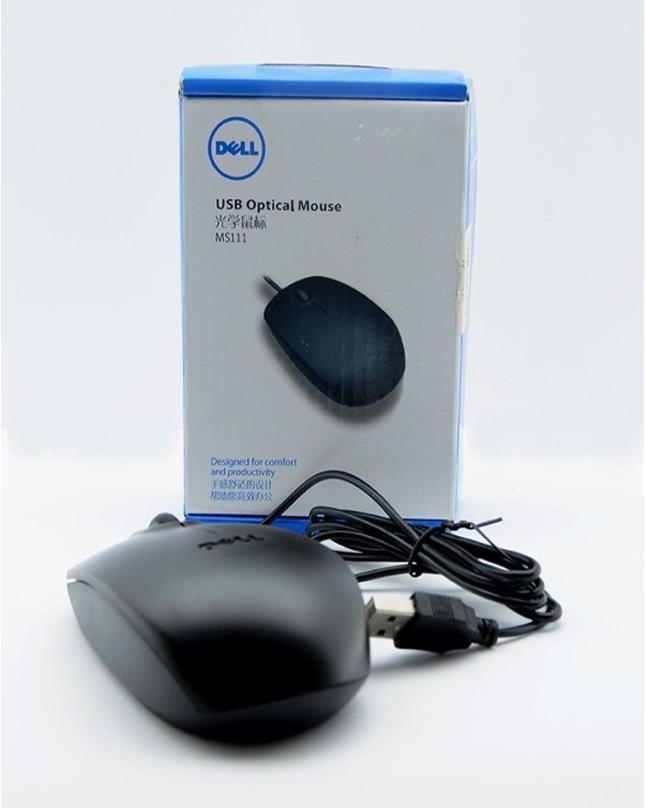 DELL MS111 Optical USB Wired Scroll Mouse - Black