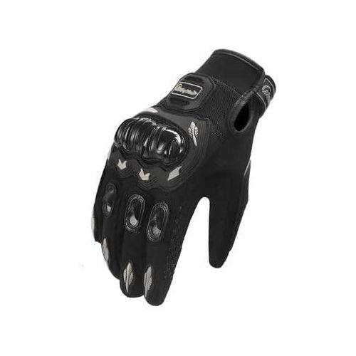 Riding Tribe Riding Gloves Touching Screen Hard Knuckle - Black